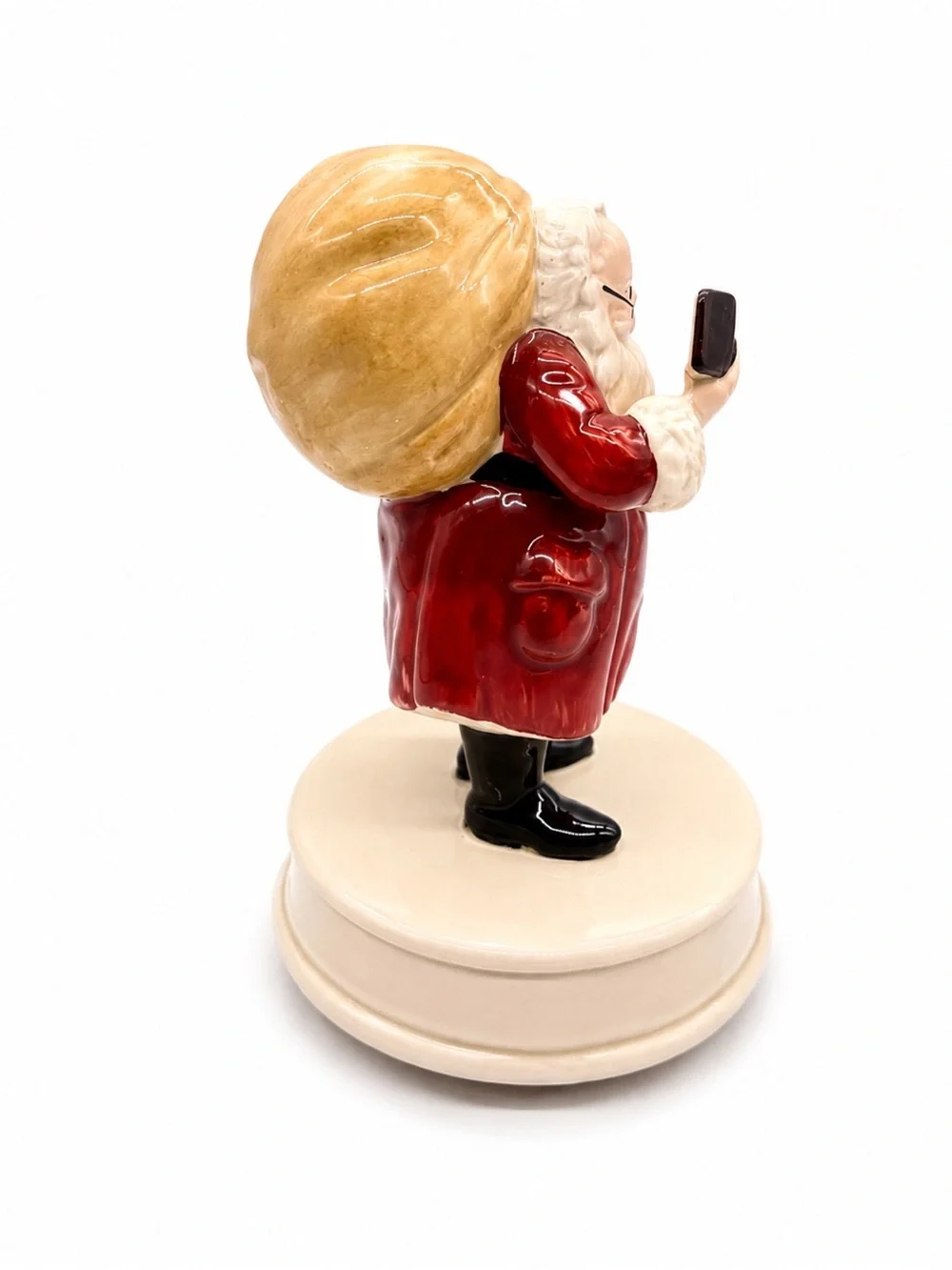 Otagiri Japan Vintage Santa Music Box Figurine “Santa Claus Is Coming to Town”